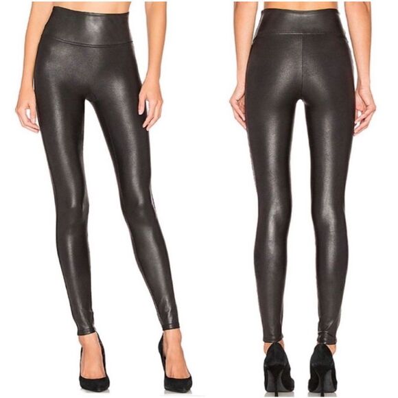 SPANX Faux Leather Leggings Size Medium - Picture 1 of 11